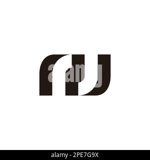 letter rj simple geometric negative space logo vector Stock Vector