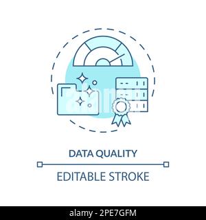 Data quality turquoise concept icon Stock Vector