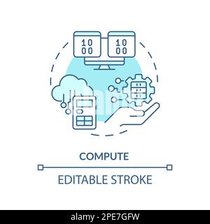 Compute turquoise concept icon Stock Vector
