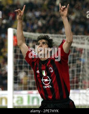 AC Milan's Ricardo Kaka' of Brazil celebrates after scoring during