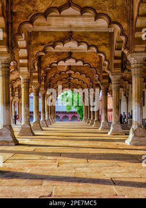 Diwan-i-Am, or Hall of Public Audience, at Agra Fort Stock Photo