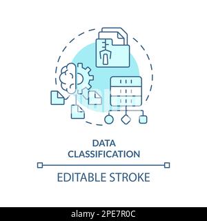 Data classification turquoise concept icon Stock Vector