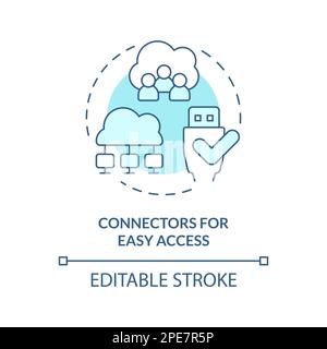 Connectors for easy access turquoise concept icon Stock Vector