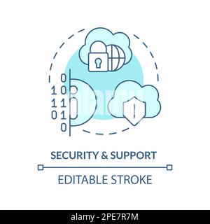 Security and support turquoise concept icon Stock Vector