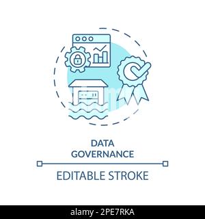 Data governance turquoise concept icon Stock Vector