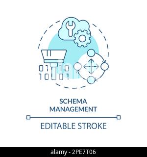 Schema management turquoise concept icon Stock Vector