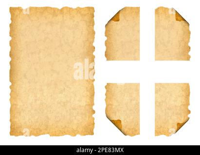 The corner of the paper is folded. Old abstract paper, weathered grunge paper with plenty of space for text or copy. Vintage paper blank surface isola Stock Photo