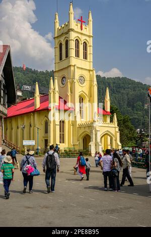 Christ Church is one of the prominent landmarks of Shimla and is situated in an are known as The Ridge Stock Photo