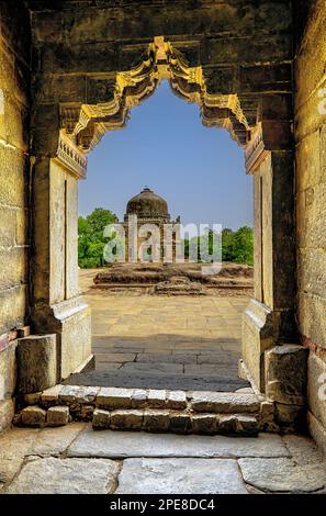 Shish Gumbad Tomb located in the Lodi Gardens in New Delhi Stock Photo