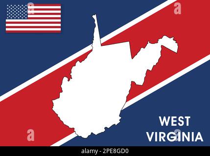 USA, United States of America Map vector template.  white color map on flag background for design, infographic - Vector illustration eps 10 Stock Vector