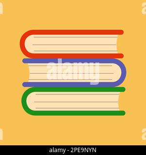 Set of 3d school books colorful cartoon design illustration. Study and education reading concept. Stock Vector