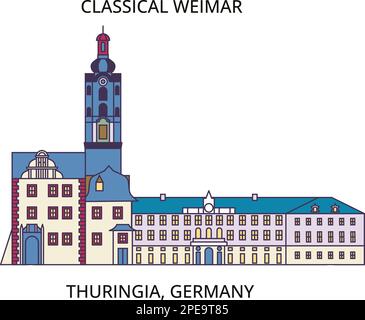 Germany, Thuringia tourism landmarks, vector city travel illustration Stock Vector