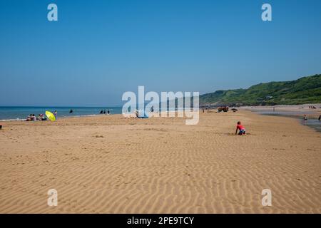 Low Tide Beach in Trouville-Sur-Mer, Normandy Stock Photo