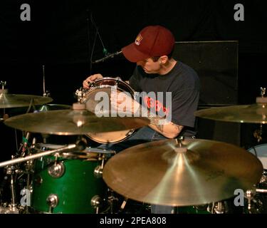 Matt Kelly, drummer with the Dropkick Murphys, performing at