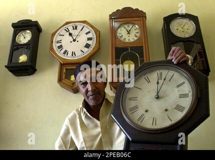 Badshah 68 displays an antique 1850 wall clock of Seth Thomas