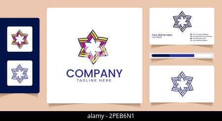 modern star abstract logo design colorful icon identity design Stock Vector