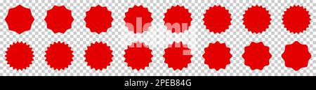 Set of red stickers. Best for sale sticker, price tag, quality mark. Vector illustration isolated on transparent background Stock Vector