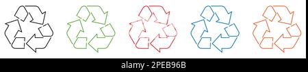Recycle outline icon set. Design can use for web and mobile app. Vector illustration Stock Vector