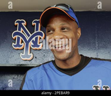 Former New York Yankees pitcher Dwight Doc Gooden, manager Joe Torre and  outfielder Darryl Strawberry during Old Timers Day at Yankee Stadium on  June 26, 2011 in Bronx, NY. (AP Photo/Tomasso DeRosa