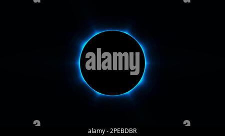 Total eclipse effect on black background. Perfect for any use. Stock Vector