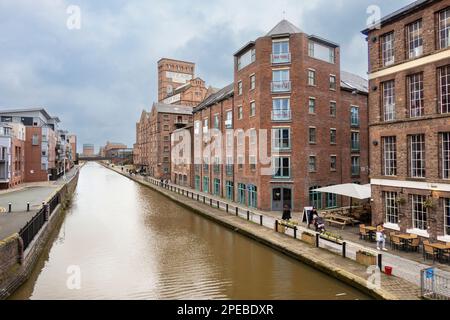 Shrewsbury Shropshire united kingdom 20, October 2022 the historic steam mill buildings in cheshire a large riverside industrial complex now converted Stock Photo