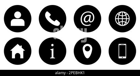 Contact us icons. Collection of web icons. Vector illustration isolated on white background Stock Vector