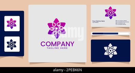 Modern style star shape abstract logo design Stock Vector