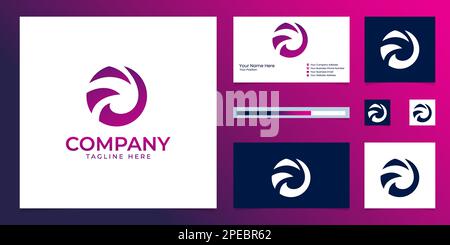 modern minimalist abstract circle logo design Stock Vector