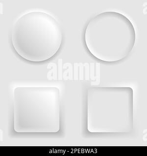 A set of push and release effect buttons. Perfect for any use. Stock Vector