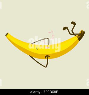 A banana swaying in pleasure whistling to himself Stock Vector