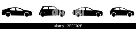Car icons. Vector illustration isolated on white background Stock Vector