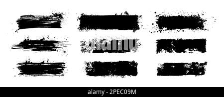 Grunge stencil frames, paintbrush callout titles for text Stock Vector