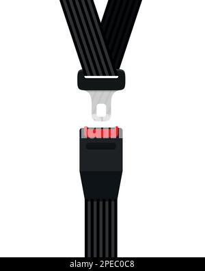 Creative vector illustration of safety seat belt, open and closed seatbelt isolated on transparent background. Art design road strap. Abstract concept Stock Vector