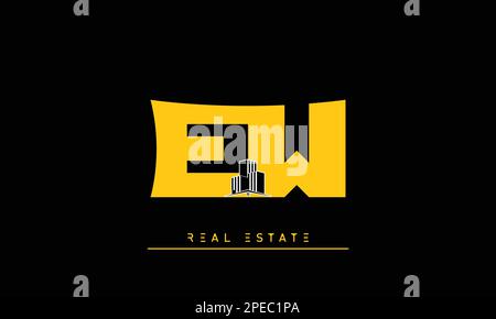 Real Estate letters Initials Monogram logo FW , WF Stock Vector