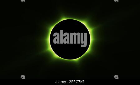 Total eclipse effect on black background. Perfect for any use. Stock Vector