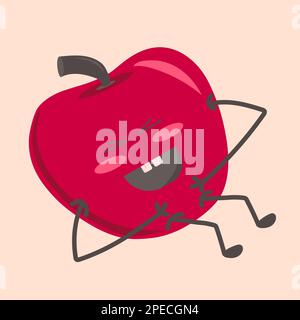 Cartoon style whole red apple with small and big apple slices. 21856535  Vector Art at Vecteezy