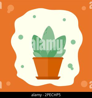 Green flower in a pot Stock Vector