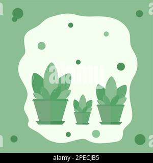 Green flowers in a pot Stock Vector