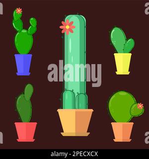 Cactus set Stock Vector