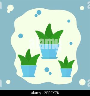 Green flowers in a pot Stock Vector
