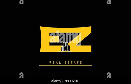 Real Estate letters Initials Monogram logo FZ , ZF Stock Vector