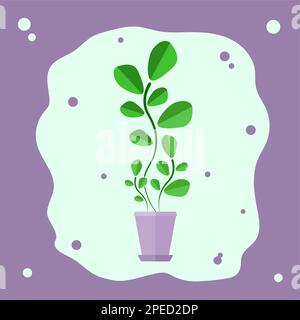 Green flower in a pot Stock Vector