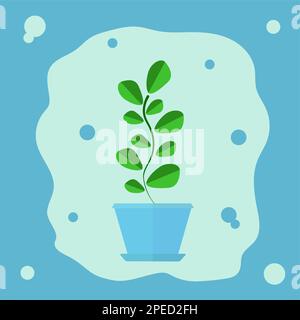 Green flower in a pot Stock Vector