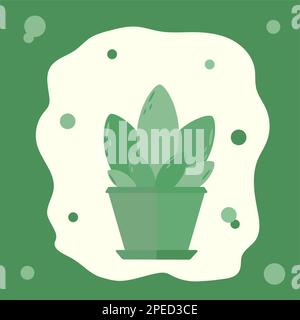 Green flower in a pot Stock Vector