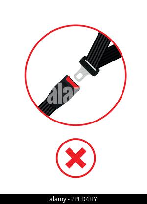Creative vector illustration of safety seat belt, open and closed seatbelt isolated on transparent background. Art design road strap. Abstract concept Stock Vector