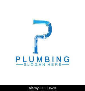 Letter P plumbing logo icon design vector Stock Vector