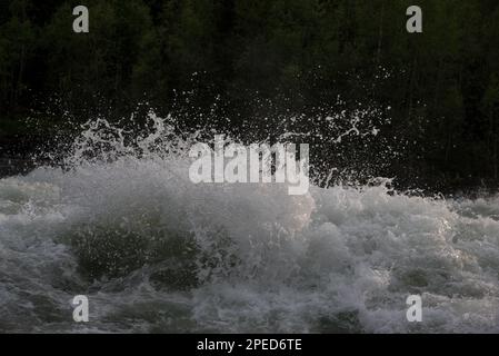 Laksforsen cascade in Grane municipality in Nordland Province in Norway  running over some 17 meter high cascades over a rocky stretch Stock Photo -  Alamy