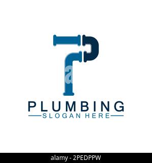 Letter P plumbing logo icon design vector Stock Vector