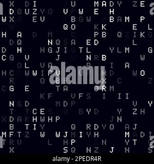 Digital background. White sparse alphabet letters background. Small sized seamless pattern. Trendy vector illustration. Stock Vector