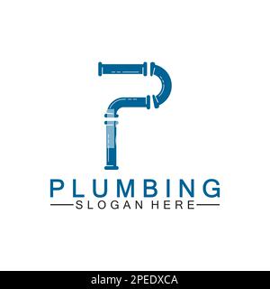 Letter P plumbing logo icon design vector Stock Vector